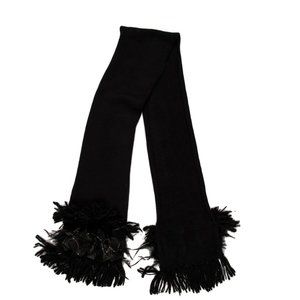 Alice & Olivia Black Scarf; Vintage; Fringe, Feathers and Ribbons